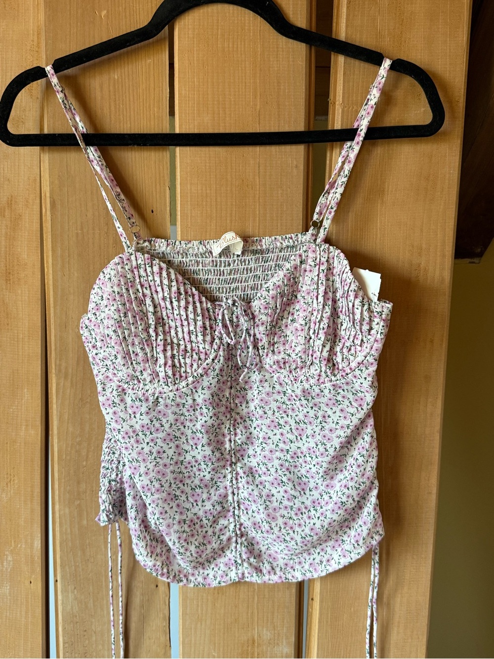 🌸 Blush Floral Ruched Corset Cami Tank Top - Picture 5 of 5
